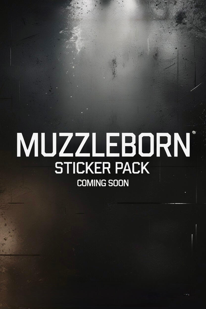 Muzzleborn sticker pack Muzzleborn sticker packs are built for the range and the lifestyle around it. Durable, weather-resistant vinyl stickers designed to hold up on gear, cases, trucks, and wherever you run them. More drops coming soon.